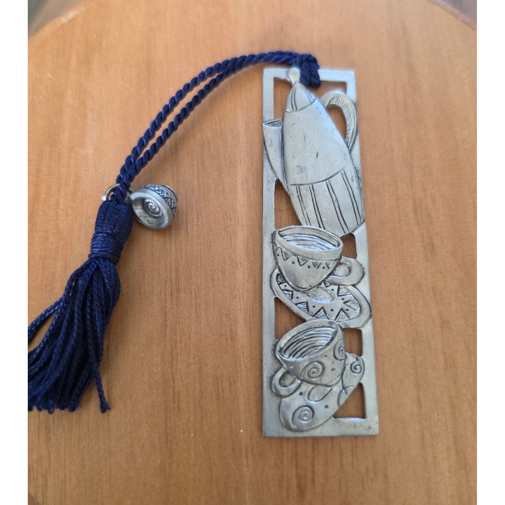 Vintage 1997 Seagull Canada Pewter Teapot Bookmark Charm